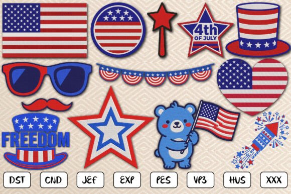 4th of July Embroidery Bundle: A Patriotic Delight