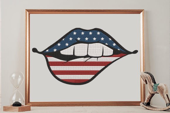 Biting Lips USA Flag 4th of July Design