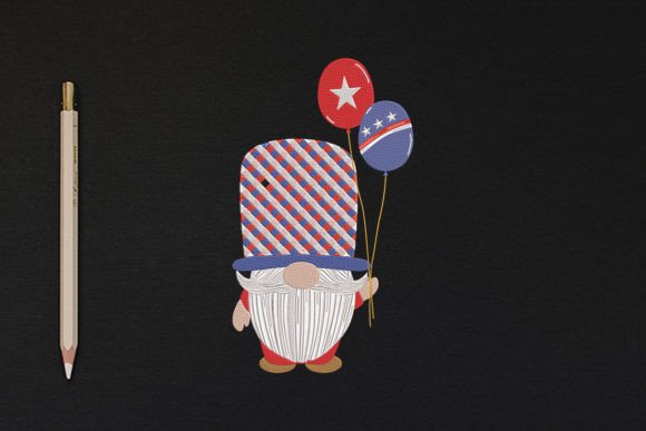 Celebrate with 4th of July Gnome Embroidery Flag