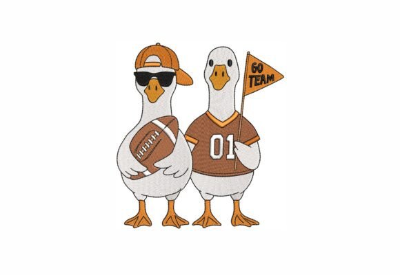 Football Geese Embroidery Design: A Fun, Sporty Addition