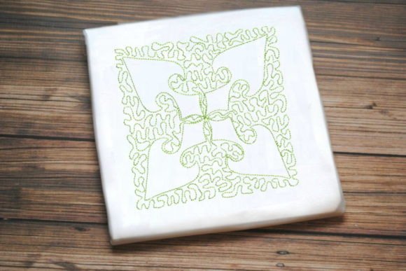 Green One Line Flower: An Elegant Base for Holiday Embroidery Projects