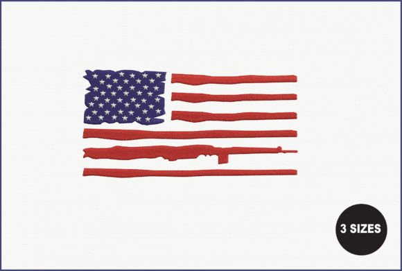 Gun USA Flag: A Bold Embroidery Design