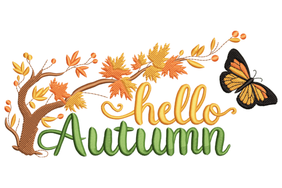 Hello Autumn: A Graceful Embroidery Design for Business