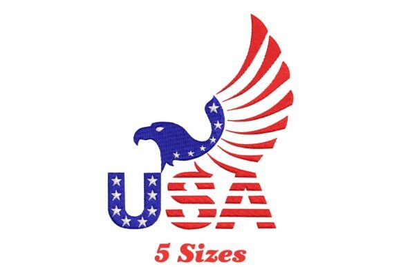 US American Flag Eagle: A Patriotic Embroidery Design
