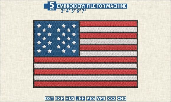 USA Flag Embroidery for Boutique Apparel