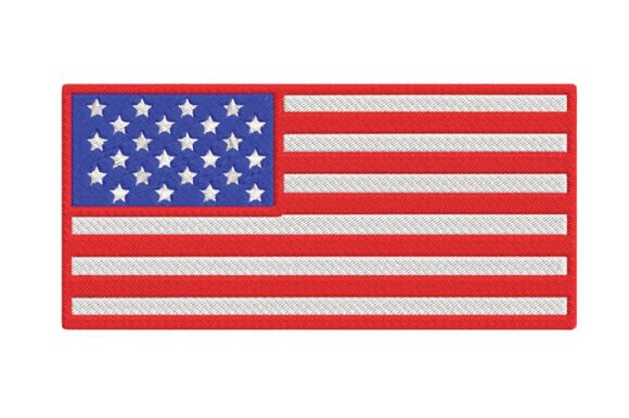 USA Patriotic American Flag Embroidery Design
