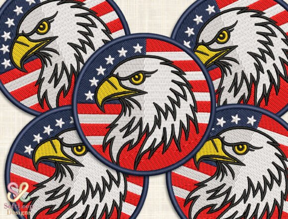 USA Patriotic Patch: A Majestic Embroidery Design